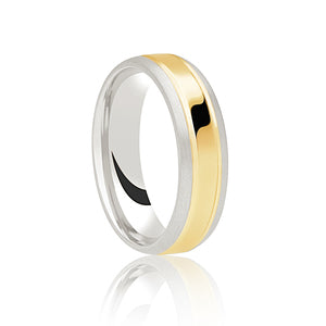 Two Tone Ring with Brushed Edges
