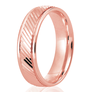 Diagonal Diamond Cut Patterned Ring