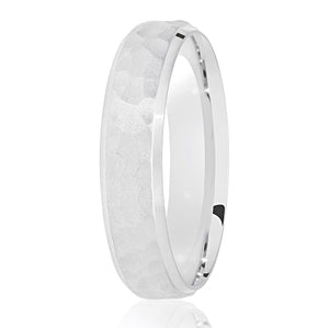 Brushed and Hammered Ring