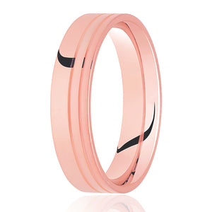 Offcentre Diamond Cut Lines Patterned Ring