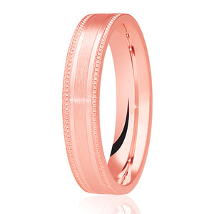 Diamond Cut Patterned Ring with Milgrain Edges