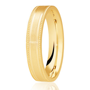Diamond Cut Patterned Ring with Milgrain Edges