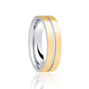 Two Tone Ring with Central Groove