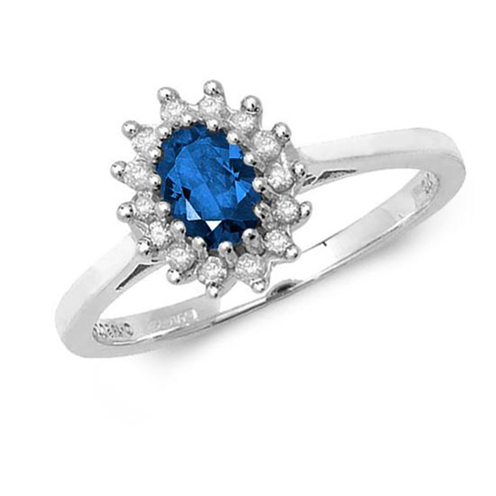 Oval Sapphire Cluster Ring