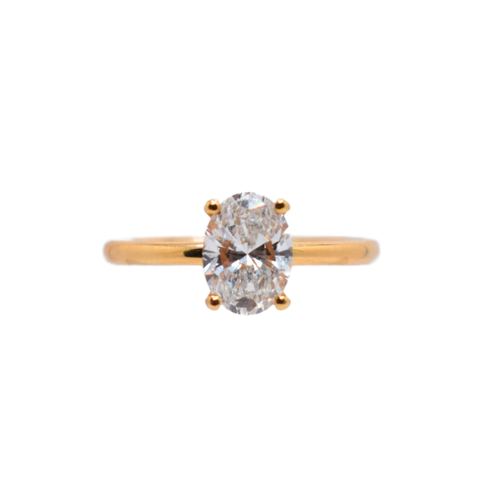 18ct Yellow Gold Oval Lab Grown Diamond Ring 1.24ct/D/VVS2