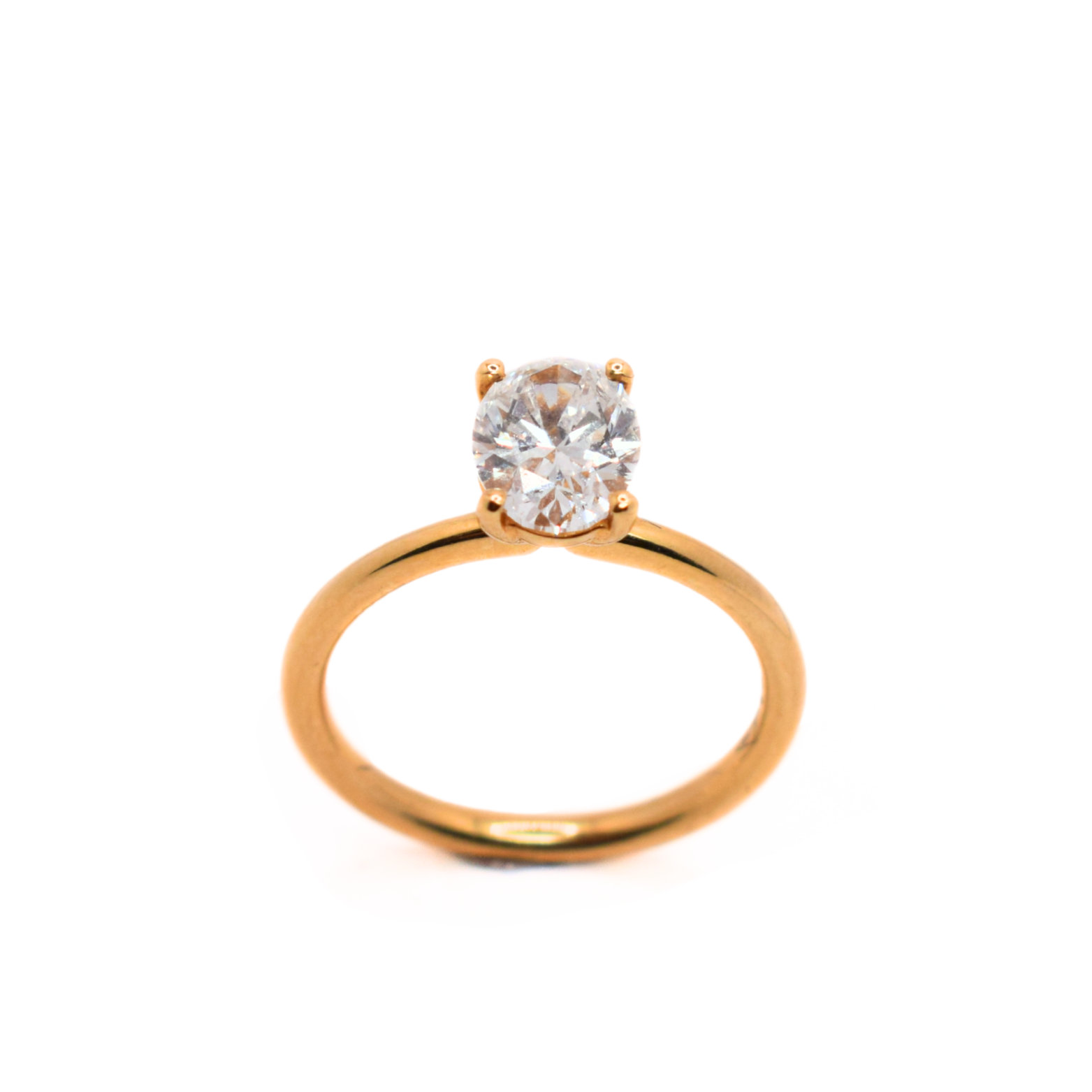 18ct Yellow Gold Oval Lab Grown Diamond Ring 1.24ct/D/VVS2