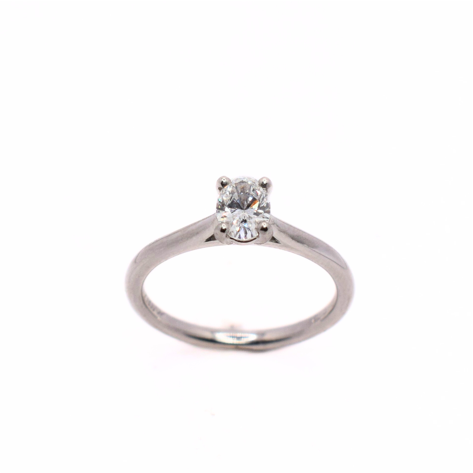 Platinum Oval Lab Grown Diamond Ring 0.50ct/D/VVS1