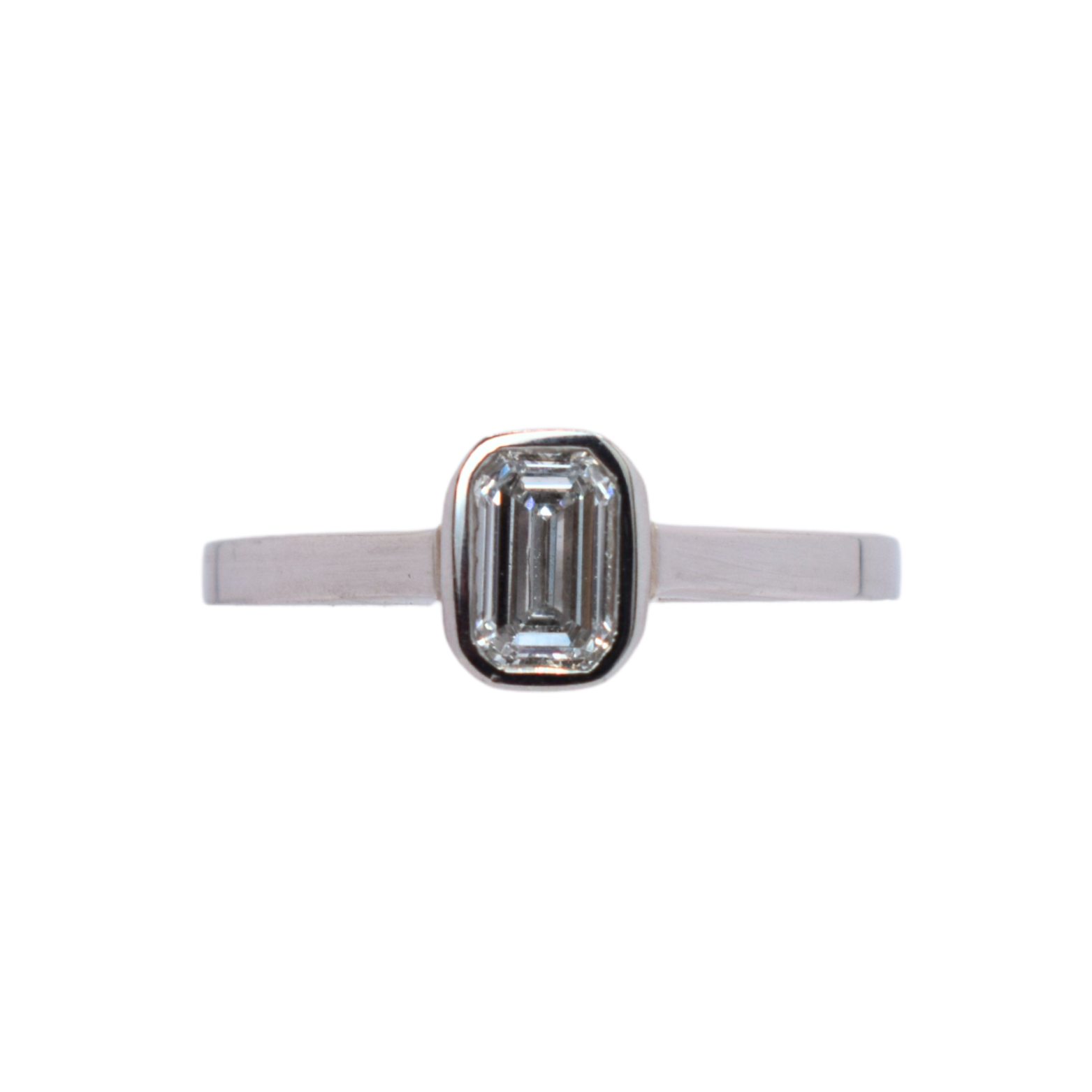 Platinum Emerald Cut Lab Grown Diamond Ring 0.70ct/D/VVS2