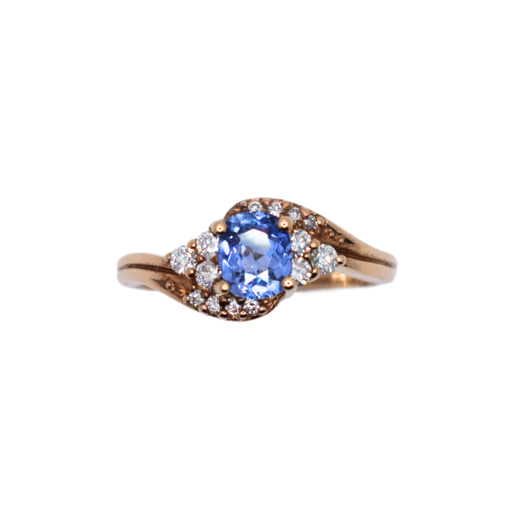9ct Yellow Gold Sapphire And Diamond Ring