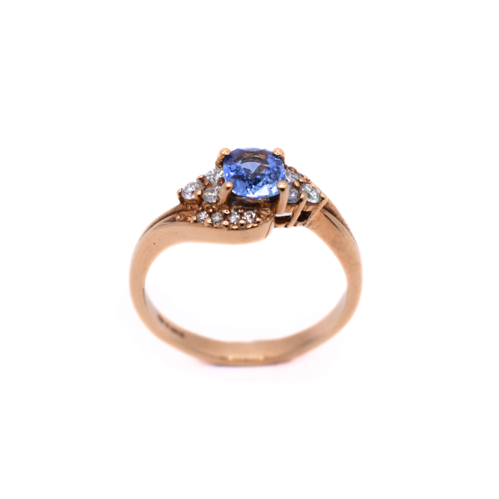 9ct Yellow Gold Sapphire And Diamond Ring