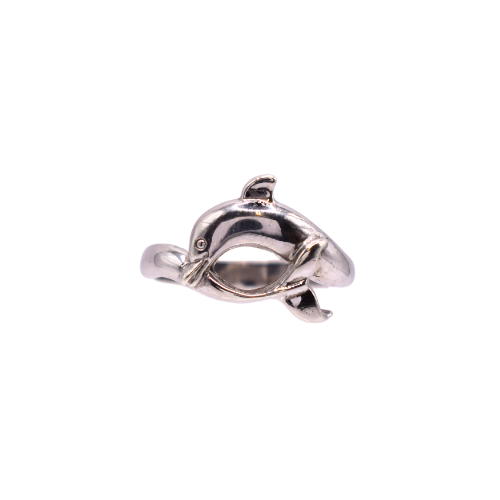 Dolphin Dress Ring In 9ct White Gold