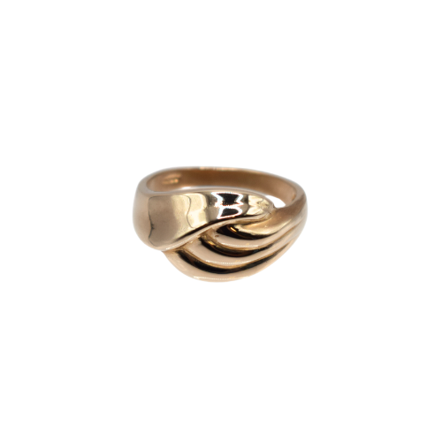 Crossover Wave Dress Ring In 9ct Yellow Gold