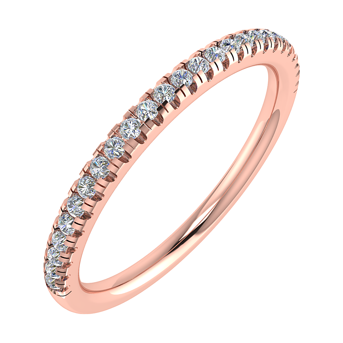 18ct Rose Gold Claw Set Diamond Wedding Bands