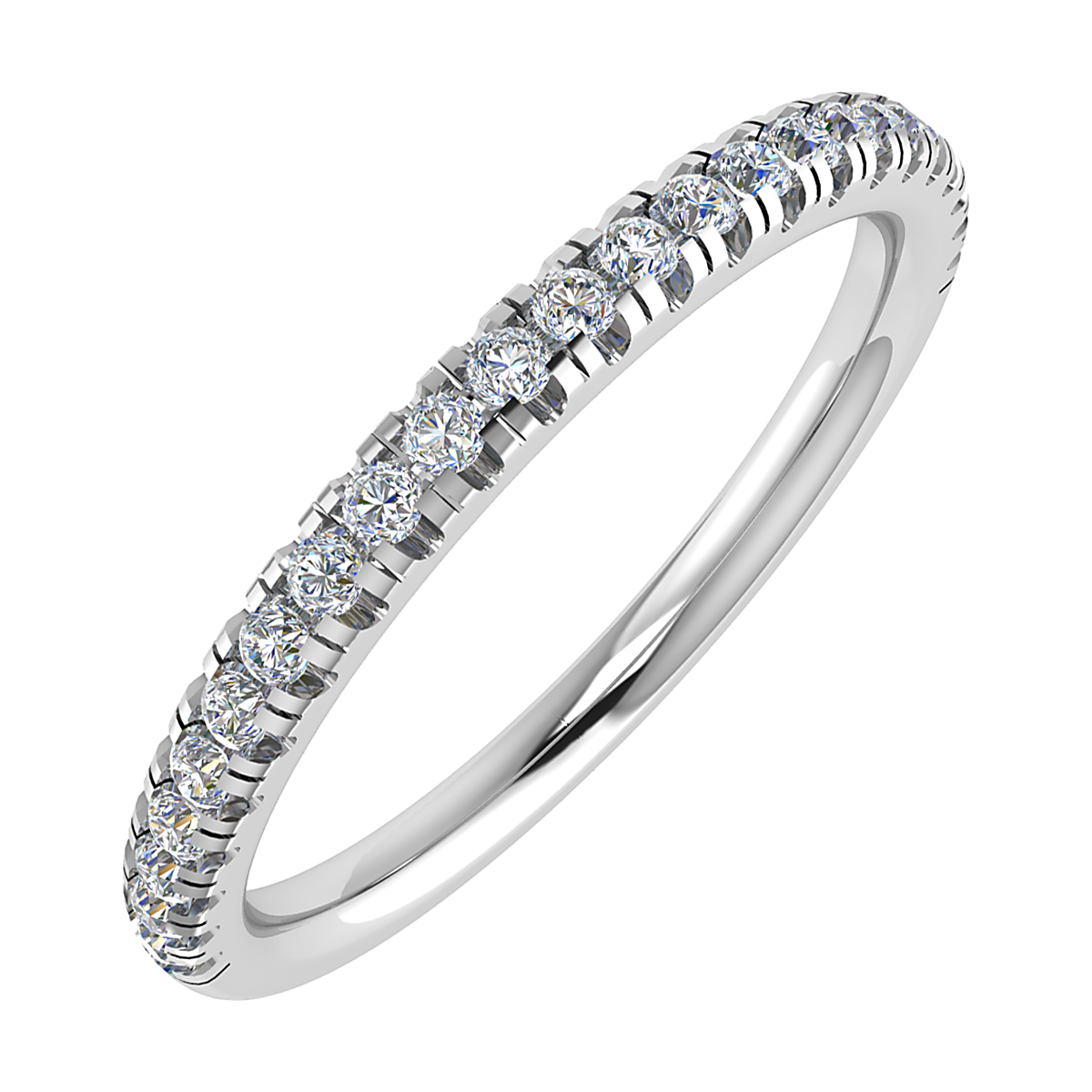 18ct White Gold Claw Set Diamond Wedding Bands