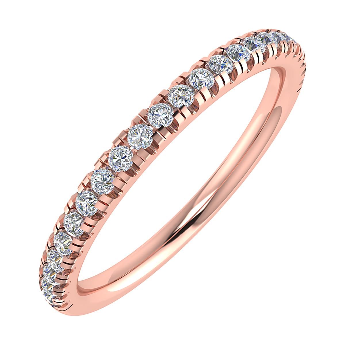 18ct Rose Gold Claw Set Diamond Wedding Bands
