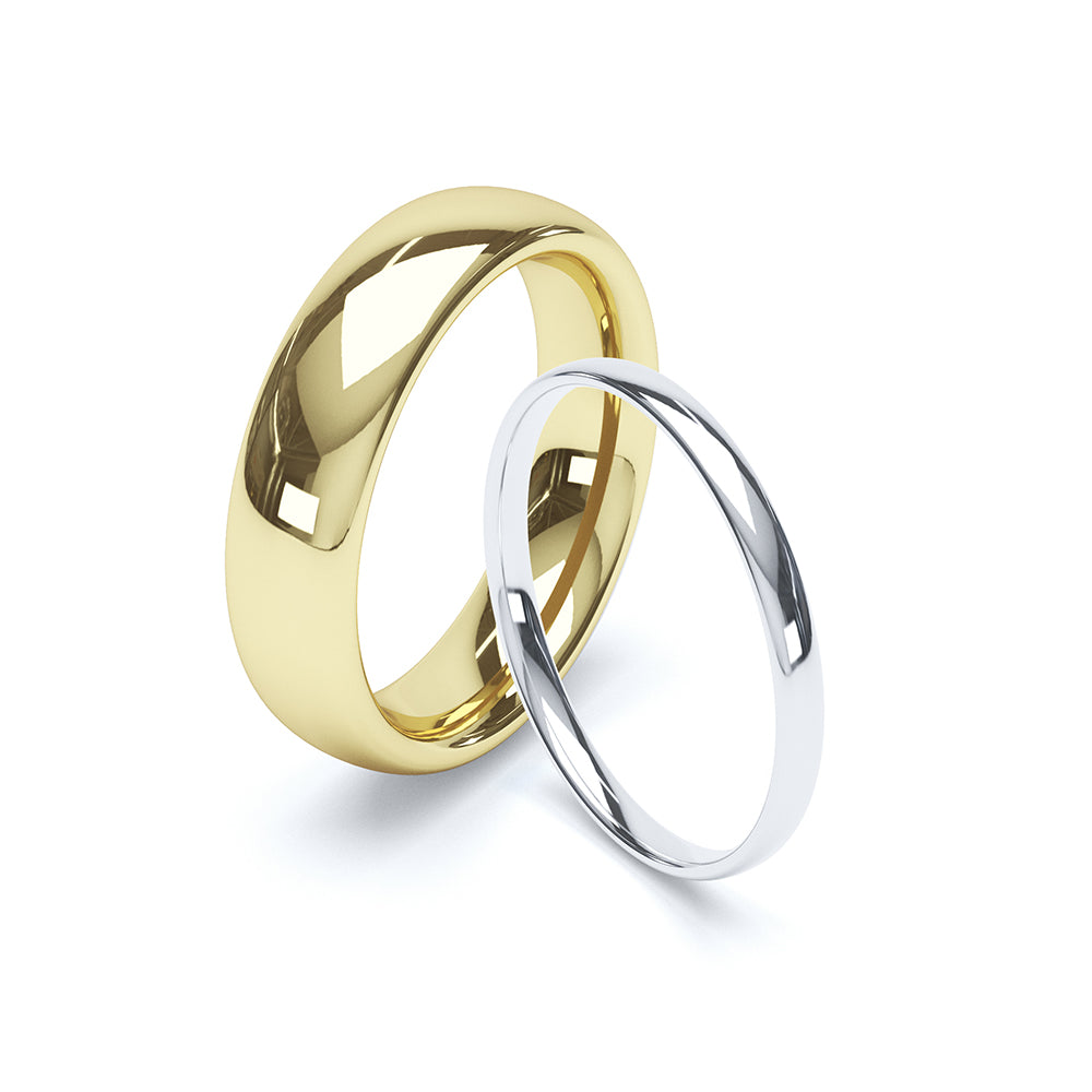 BLC 9ct Yellow Gold Soft Court Wedding Ring 5-8mm Width