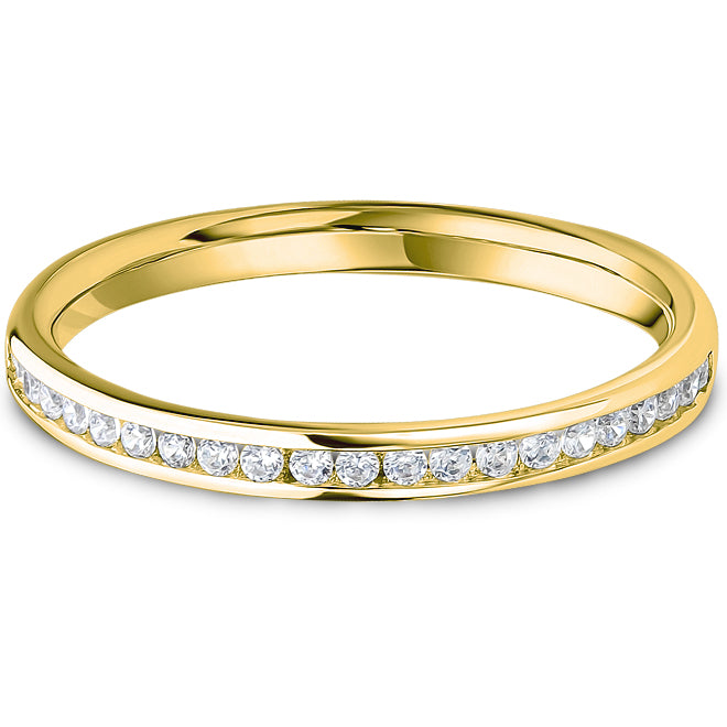 9ct Yellow Gold Round Brilliant Diamond Channel Set Wedding Band