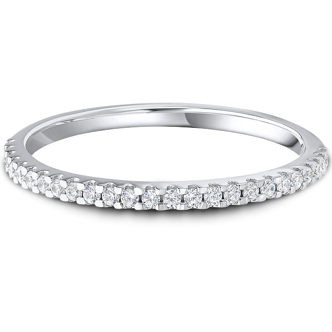 9ct White Gold Claw Set Diamond Wedding Bands