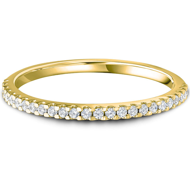 9ct Yellow Gold Claw Set Diamond Wedding Bands