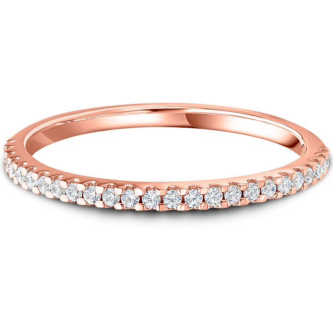 9ct Rose Gold Claw Set Diamond Wedding Bands
