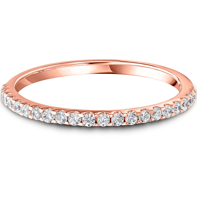 9ct Rose Gold Claw Set Diamond Wedding Bands