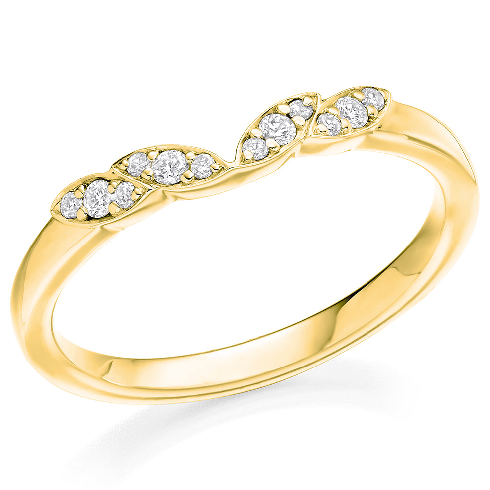 Grain Set Diamond Leaf design Band