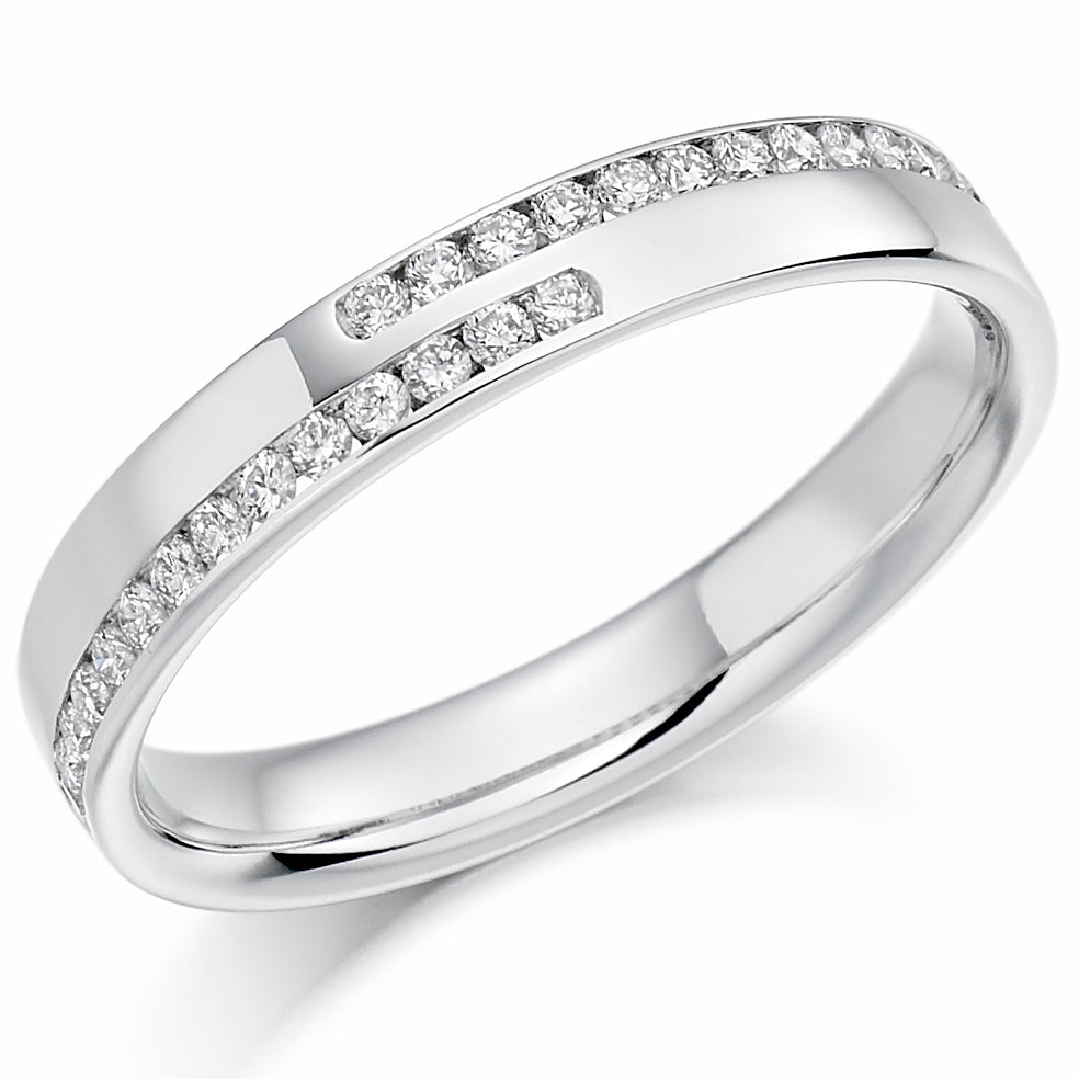 Channel Diamond Off Set Band