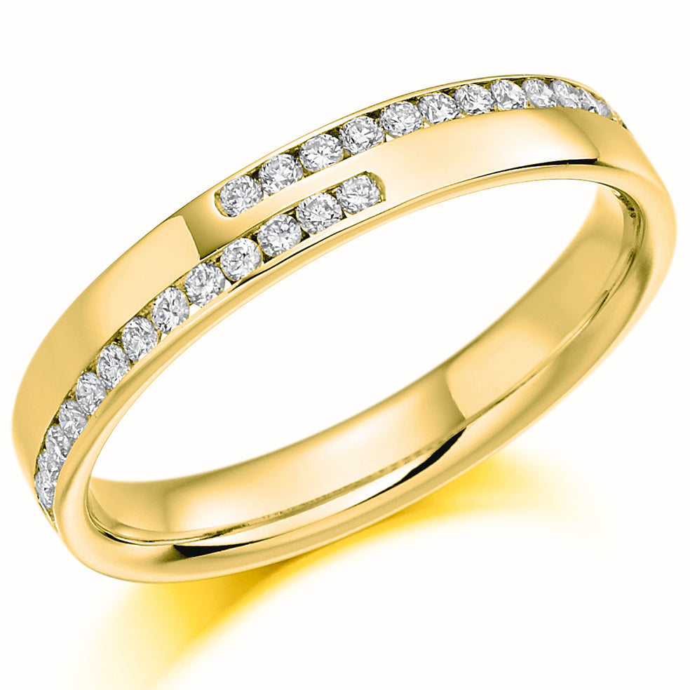 Channel Diamond Off Set Band