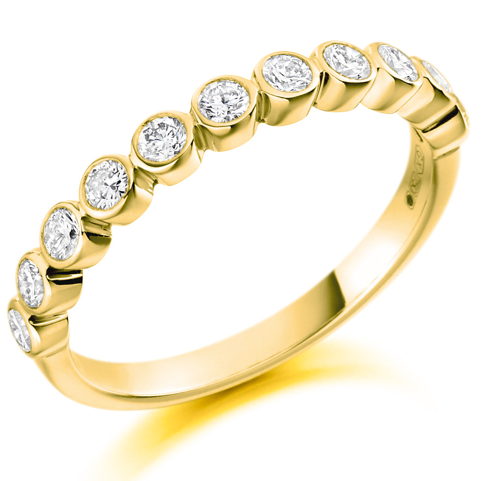 Round Brilliant Diamond Rubover Band