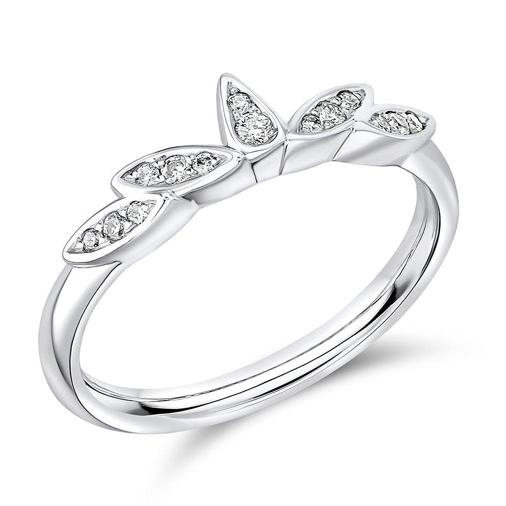 Grain Set Diamond Floral Inspired Band