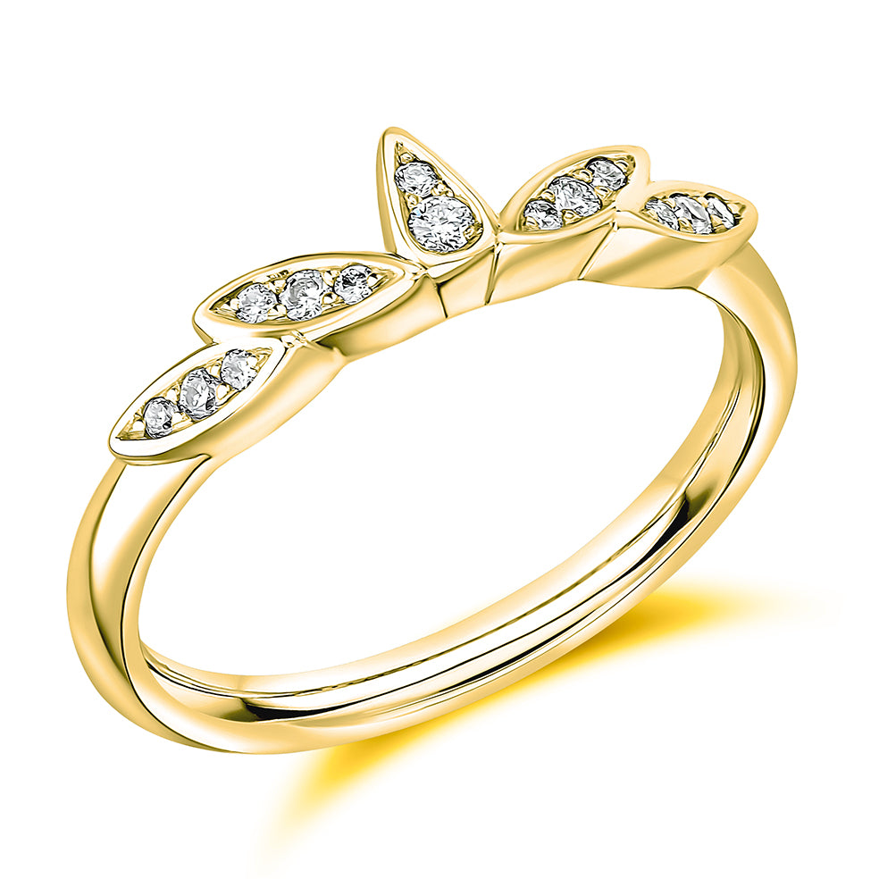 Grain Set Diamond Floral Inspired Band