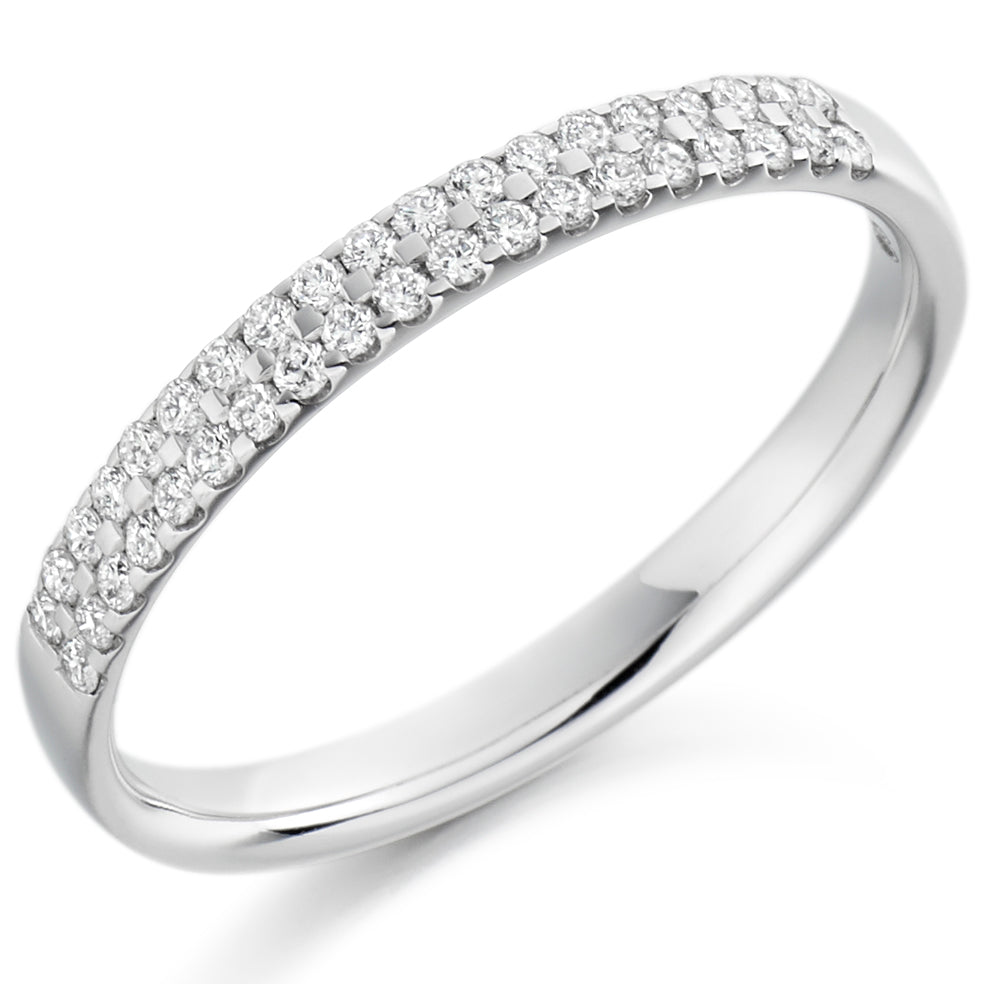 Double Row Claw Set Diamond Band