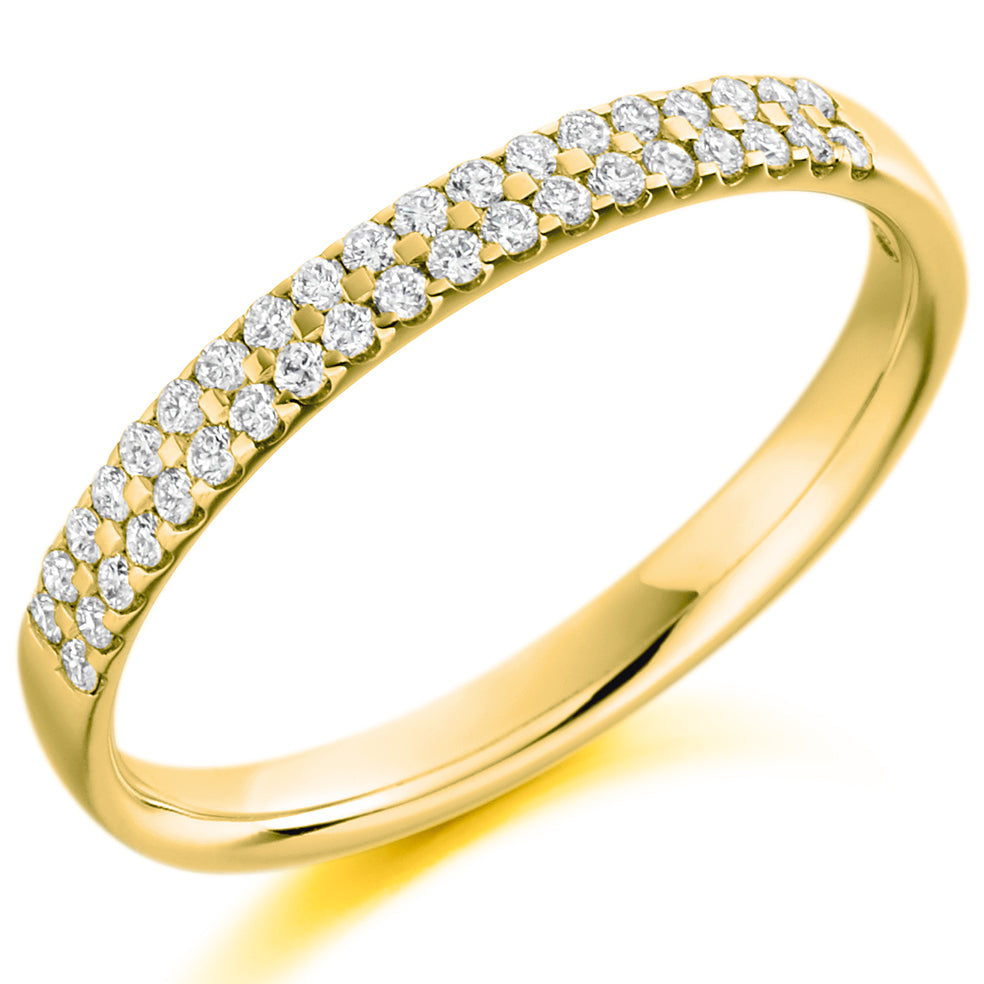 Double Row Claw Set Diamond Band