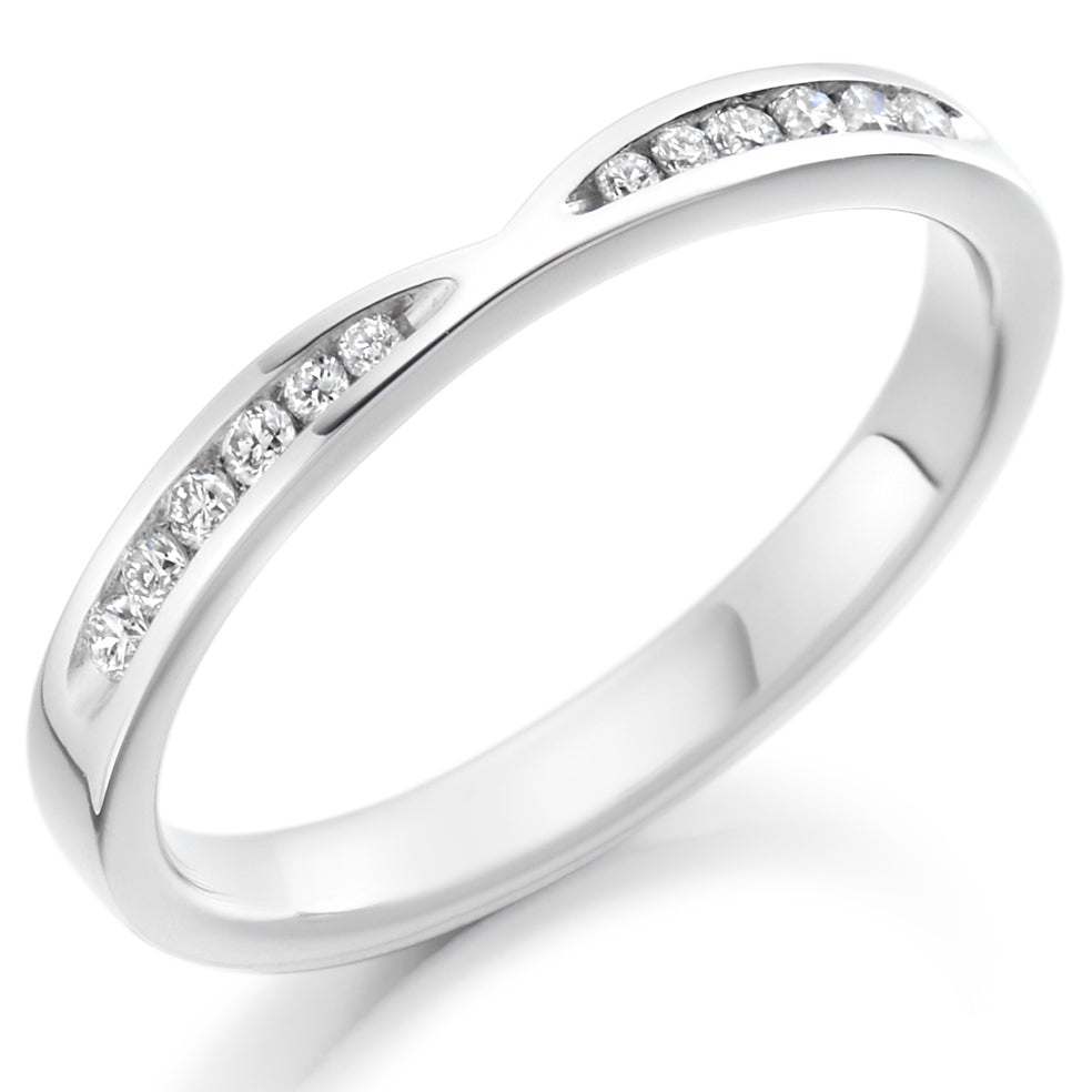 Channel Set Round Wishbone Straight Edge Band
