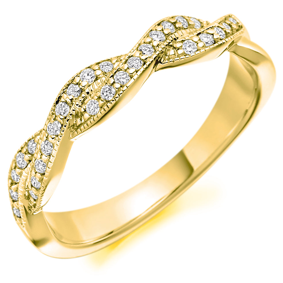 Twisted Diamond Set Band