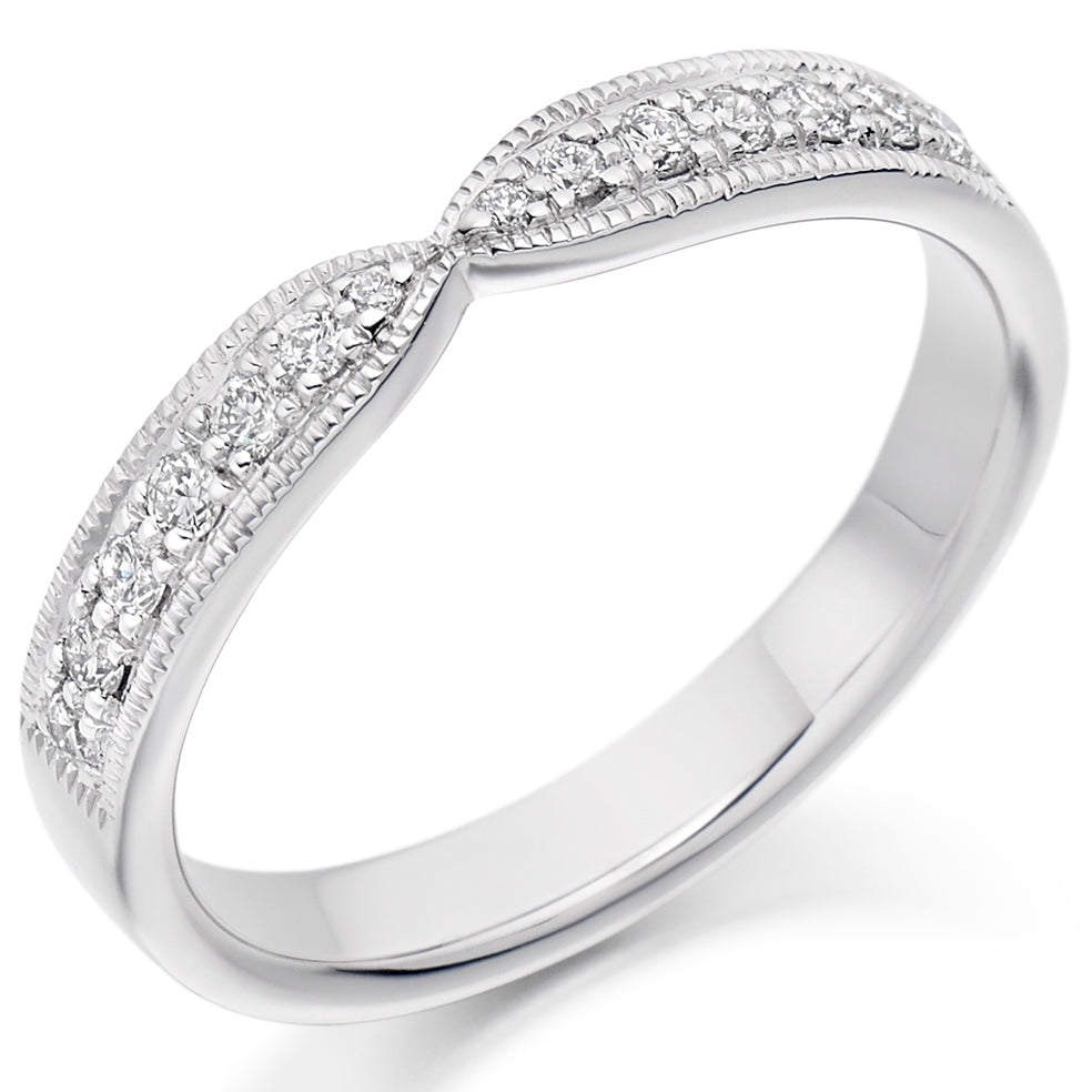 Pinched Grain Set Diamond Band