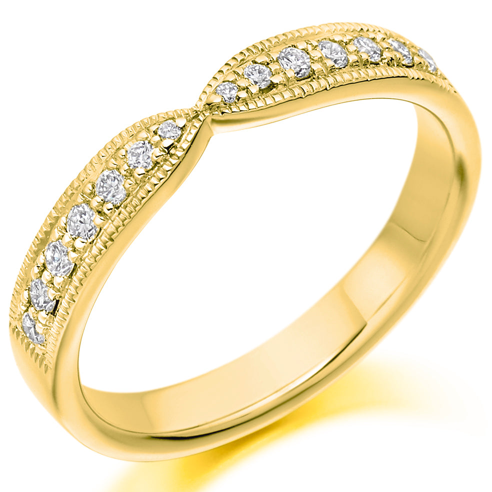 Pinched Grain Set Diamond Band