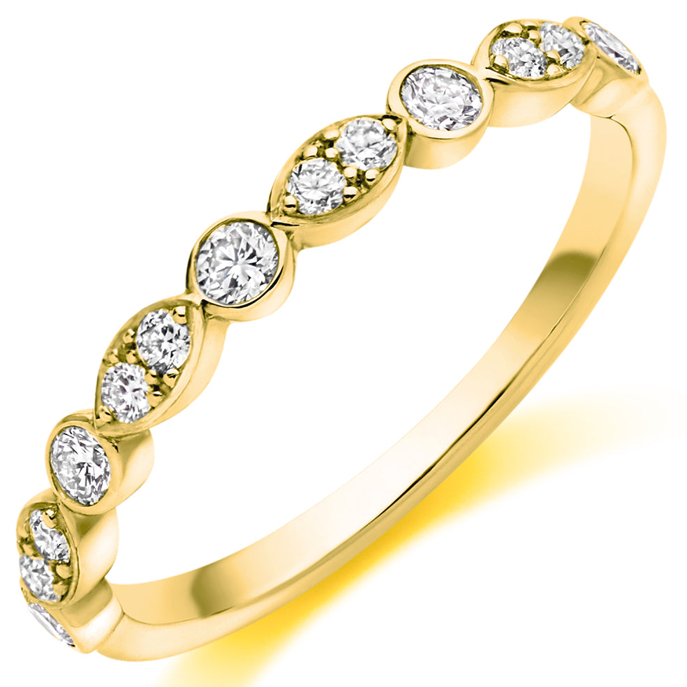 Diamond Set Vintage Inspired Band