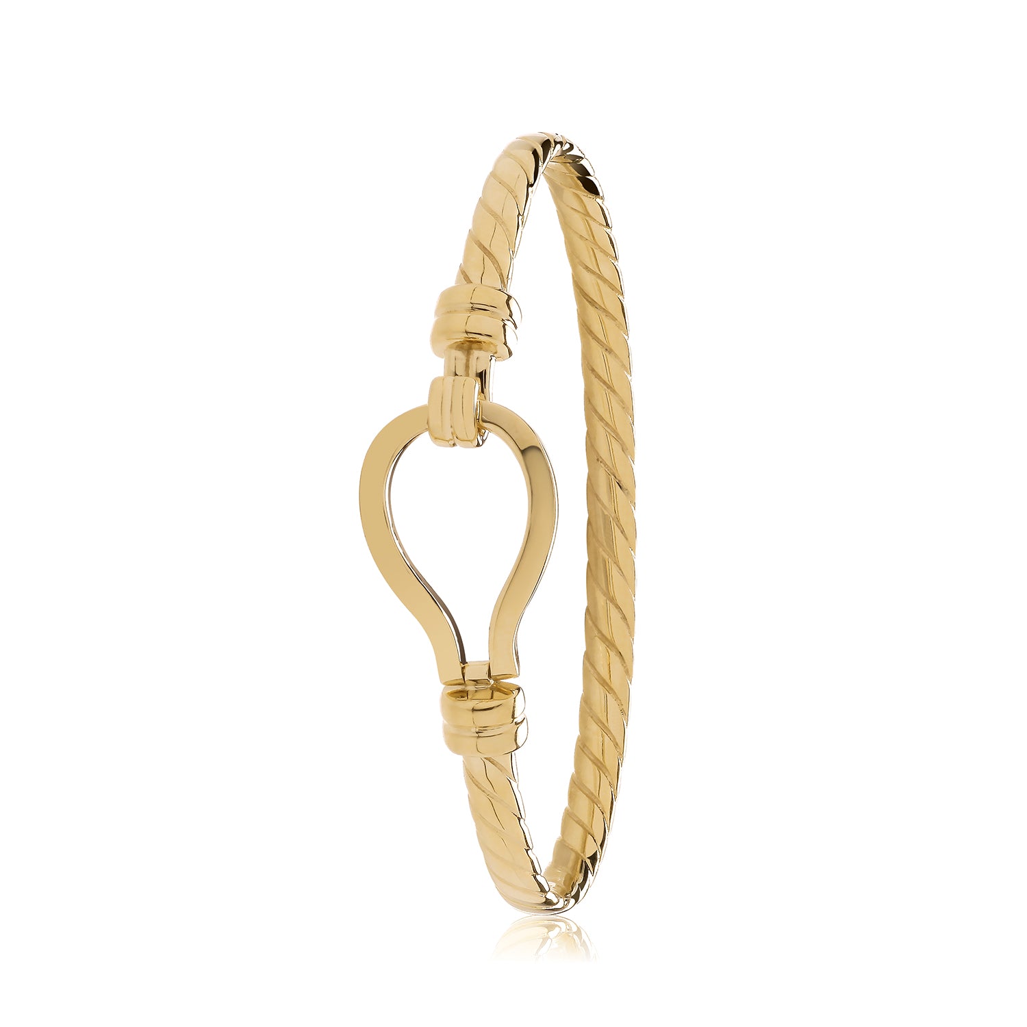 Twisted Hook Bangle In 9ct Yellow Gold