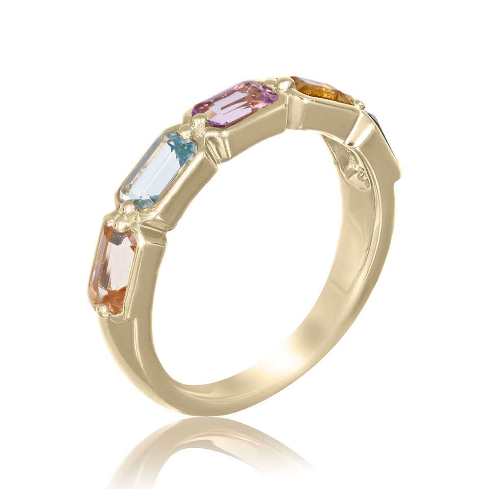 9ct Yellow Gold Mixed Gemstone Ring