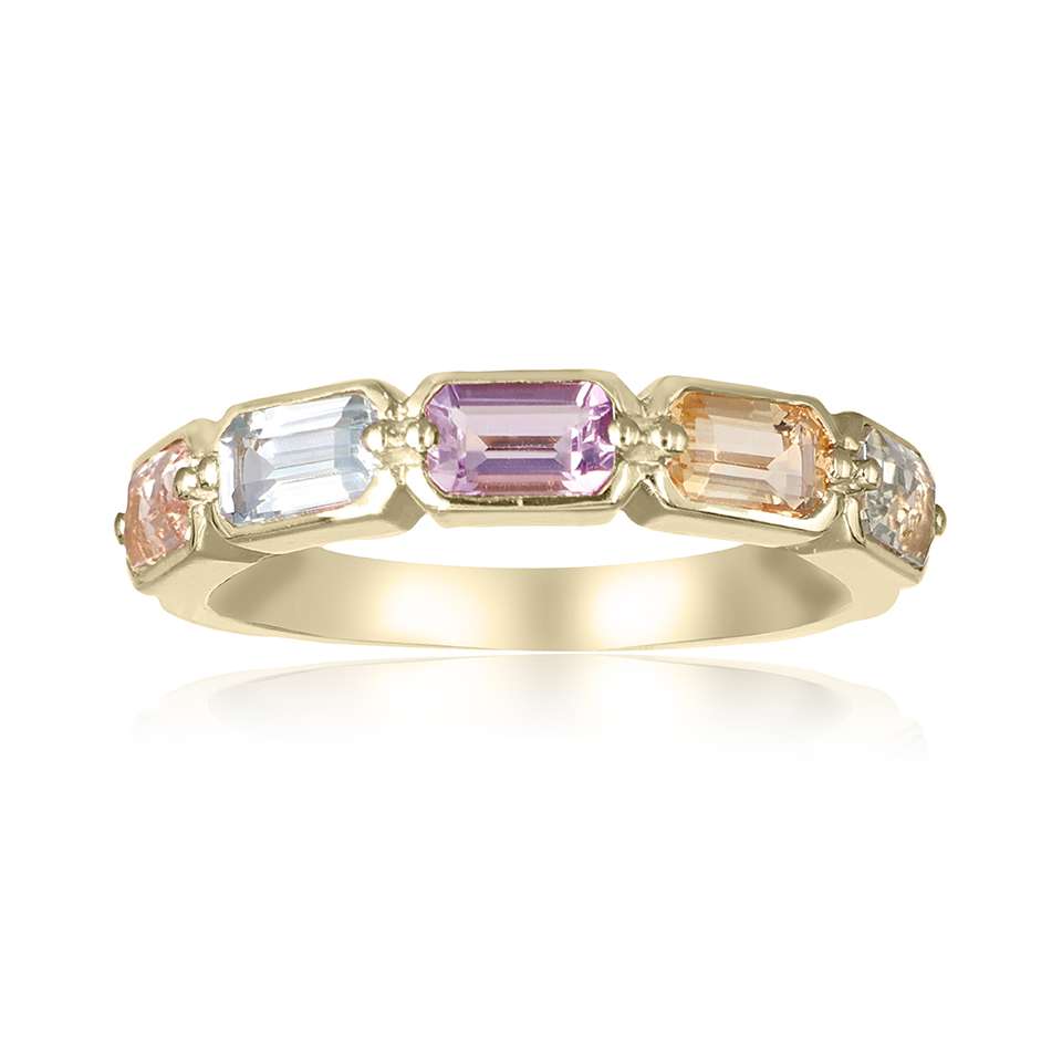 9ct Yellow Gold Mixed Gemstone Ring