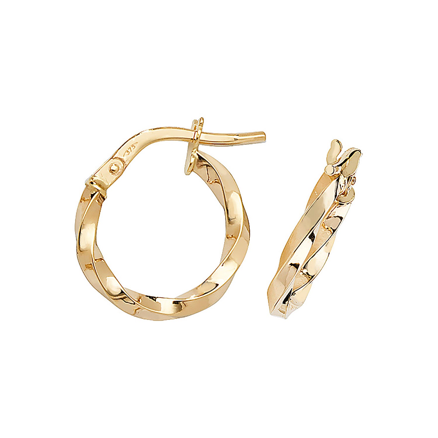 Twisted Hoops In 9ct Yellow Gold