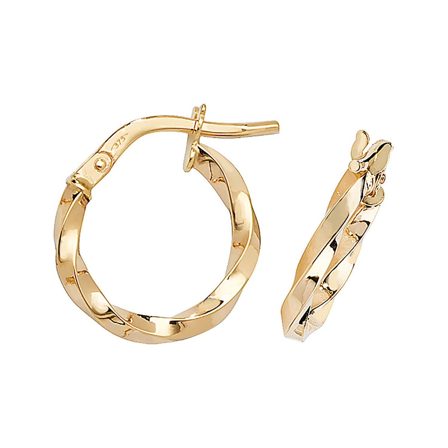 Twisted Hoops In 9ct Yellow Gold