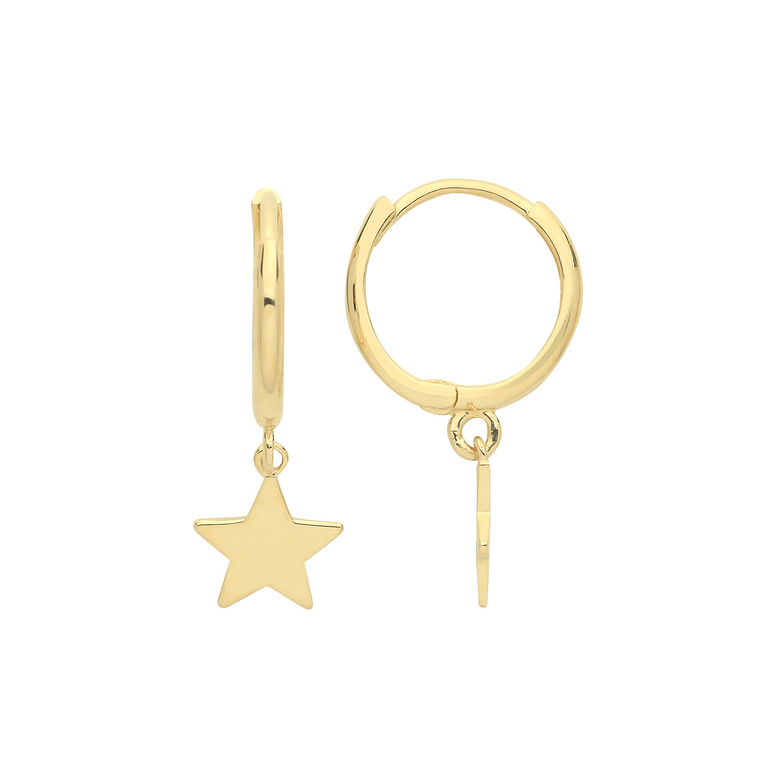 Star Charm Hoops In 9ct Yellow Gold