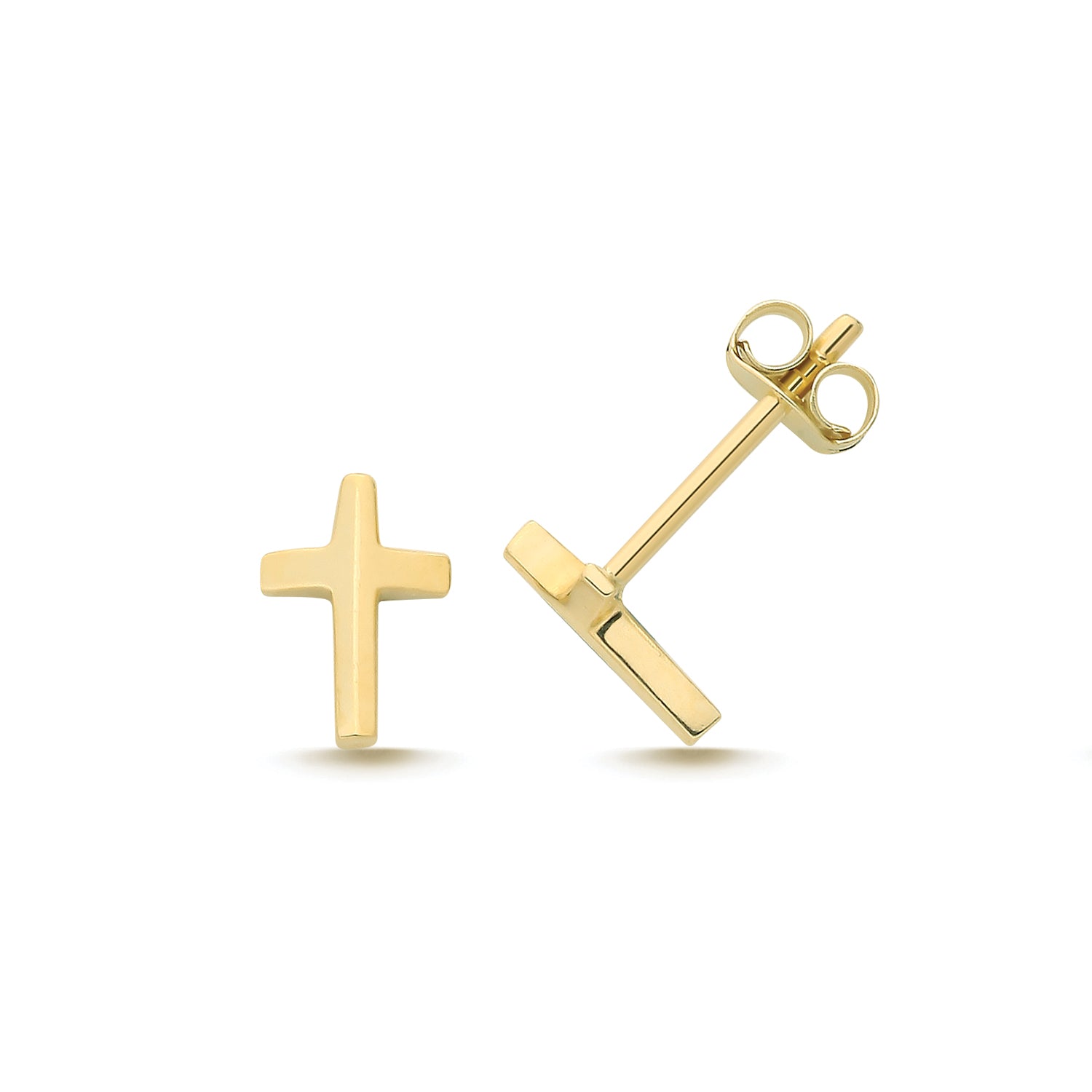 Cross Studs In 9ct Yellow Gold