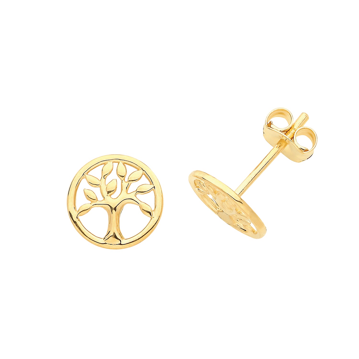 Tree Of Life Studs In 9ct Yellow Gold