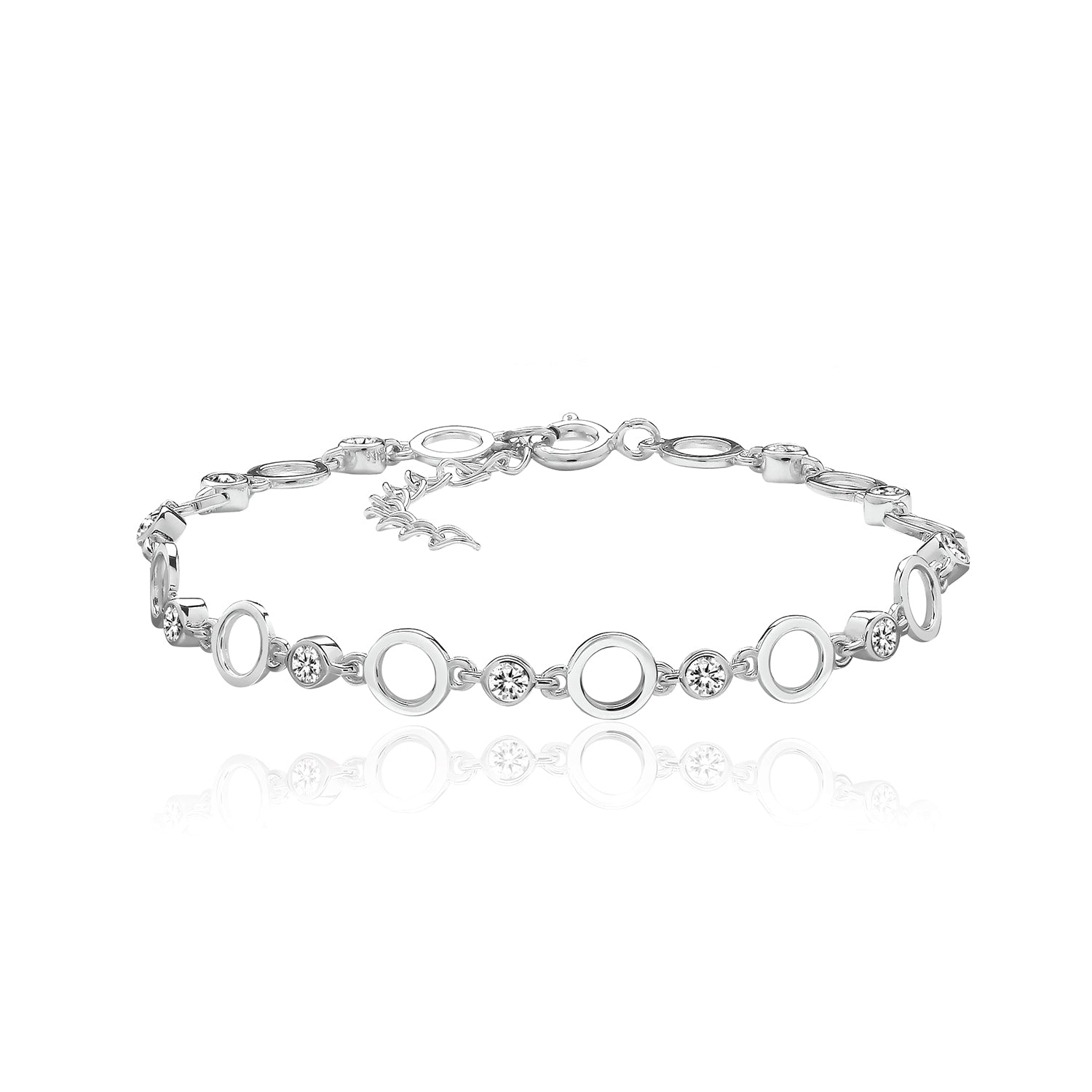 Cubic Zirconia Circle Link Bracelet