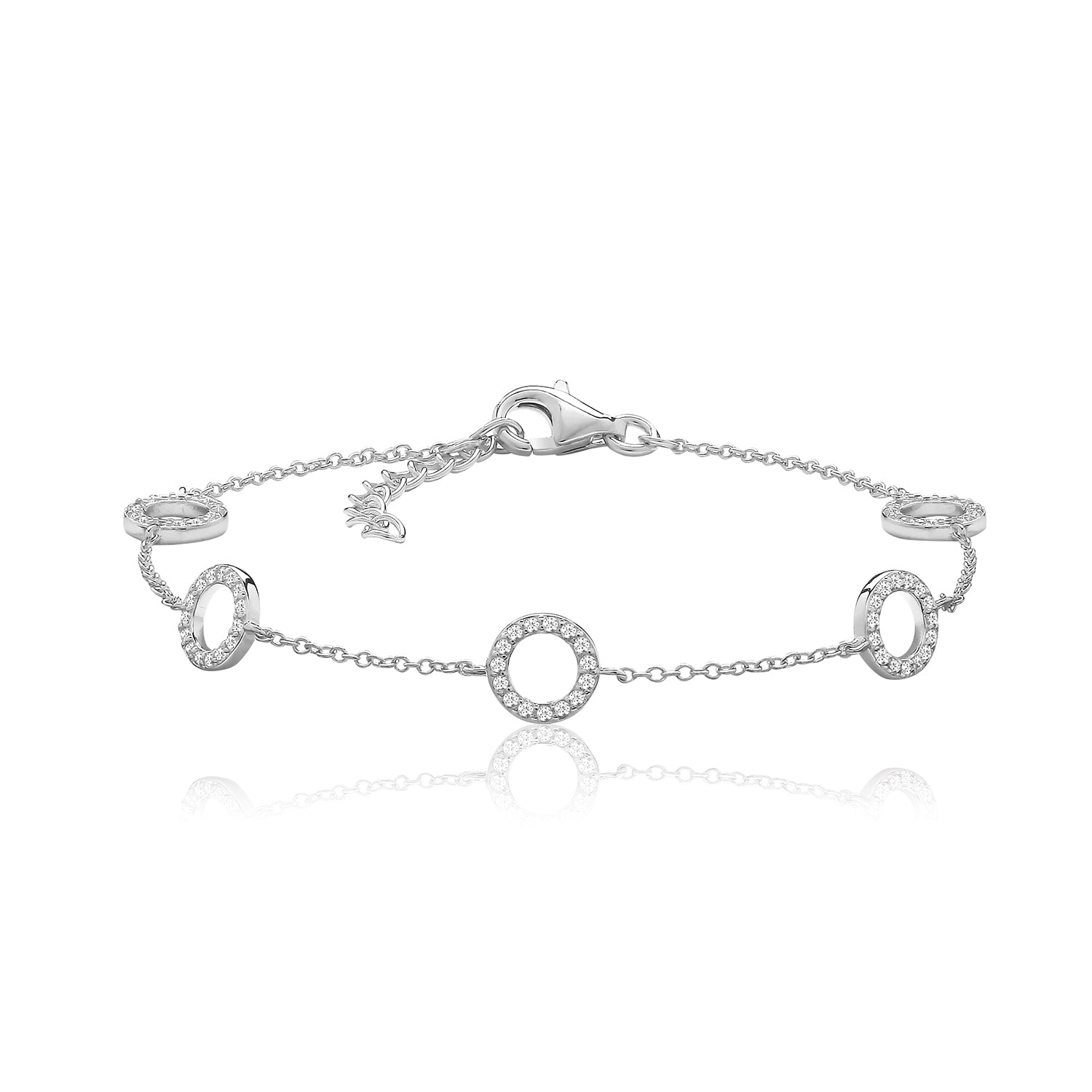 Round Halo Cubic Zirconia Bracelet