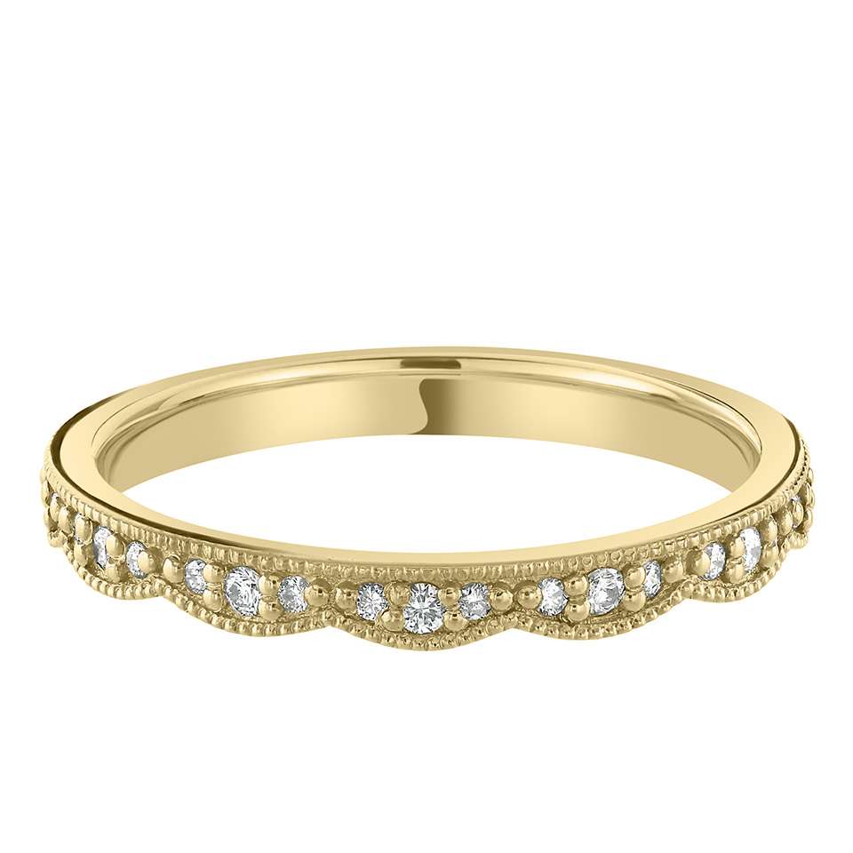 Scalloped Edge Diamond Band
