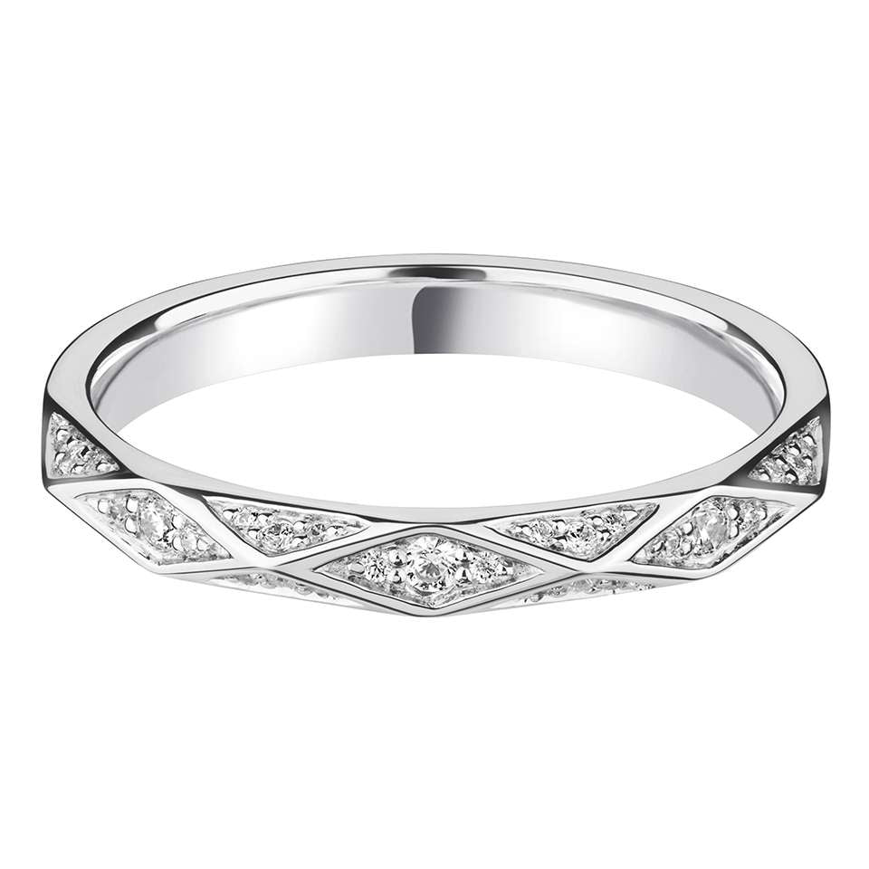 Geometric Diamond Set Band